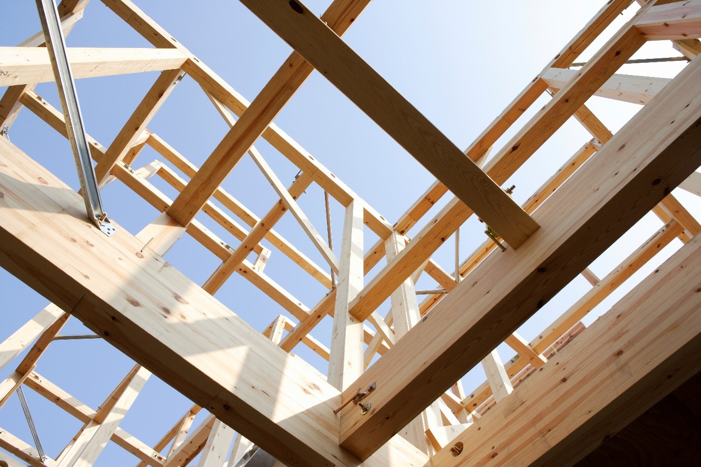 Image of a building frame made of wood